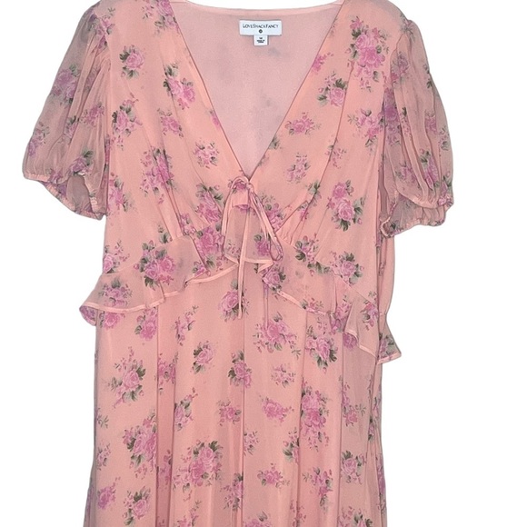 LOVE SHACK FANCY x Target Fleur Pink Melon Floral Midi Dress - Picture 4 of 7